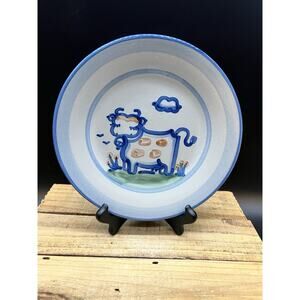 MA Hadley Country Scene Blue 9” Dinner Plate Cow